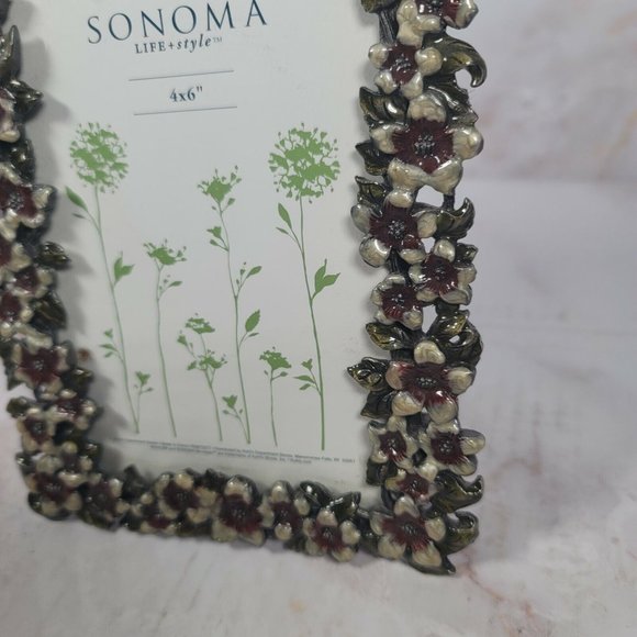 Sonoma Life & Style 4 x 6 Floral Picture Frame Metal / Resin - Picture 4 of 5